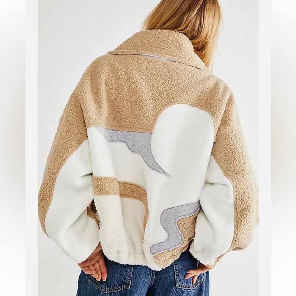 Free people whoa fleece cardi jacket